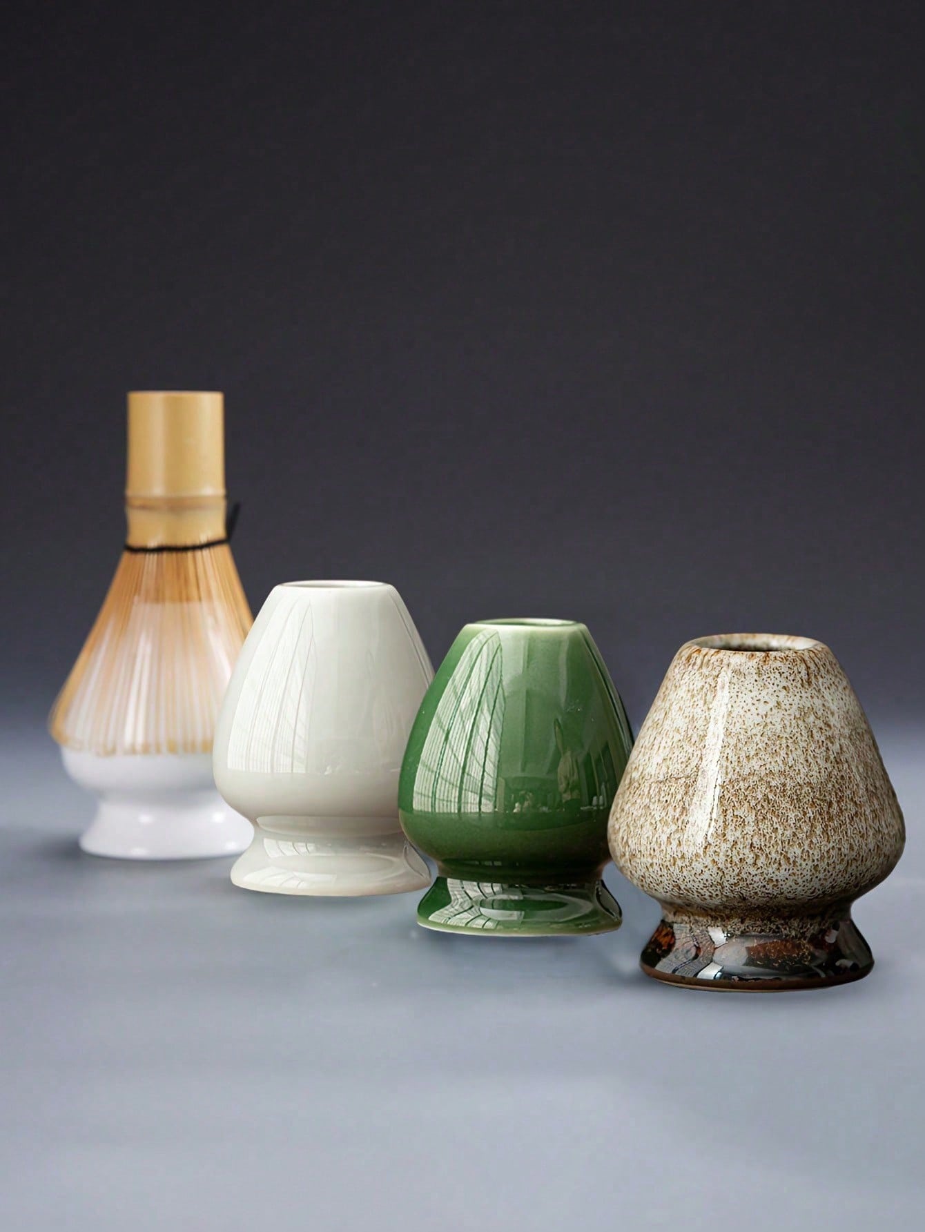 Dish Brush Bamboo - 1 SZT. Ceramiczny Stojak na Chasen